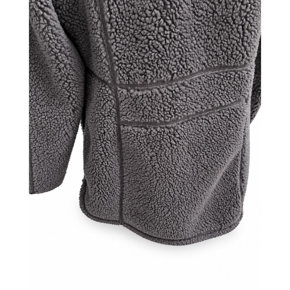 L.L.Bean Mountain Pile Fleece Coat M Gray Sherpa Hooded Gorpcore Outdoor Casual - Picture 8 of 16